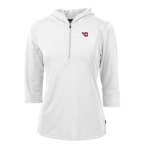 Cutter & Buck UD Dayton Flyers Women's White Half-Zip Hoodie Pullover NWT Medium